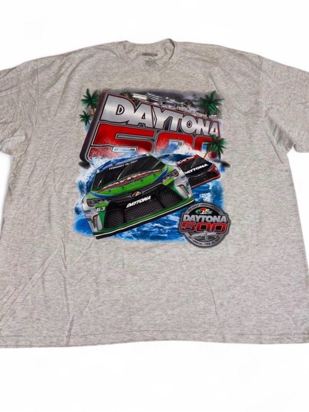 NASCAR 59th Annual Daytona 500 2017 Graphic T-Shirt – Gray Heather – 3XL
